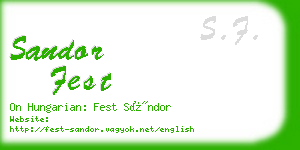 sandor fest business card